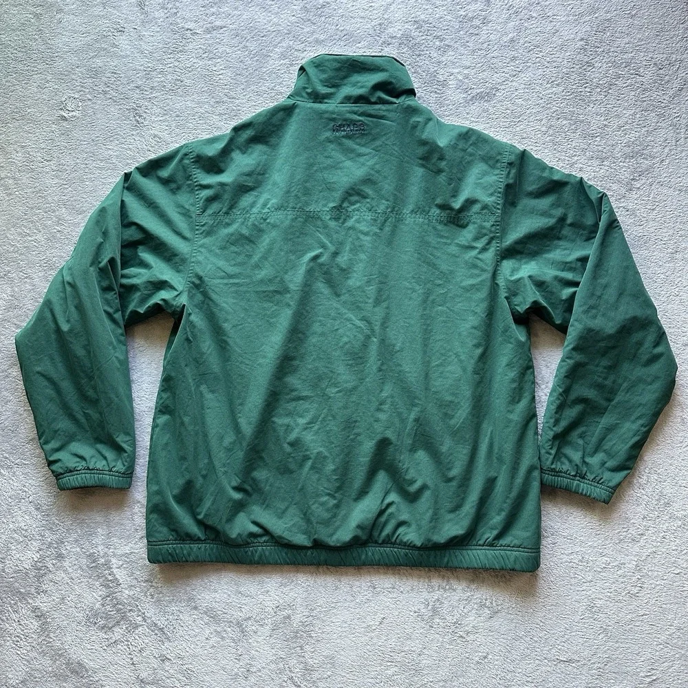 VTG Chaps Ralph Lauren Men's Green Fleece Lined Windbreaker Jacket M 90s Y2K‎